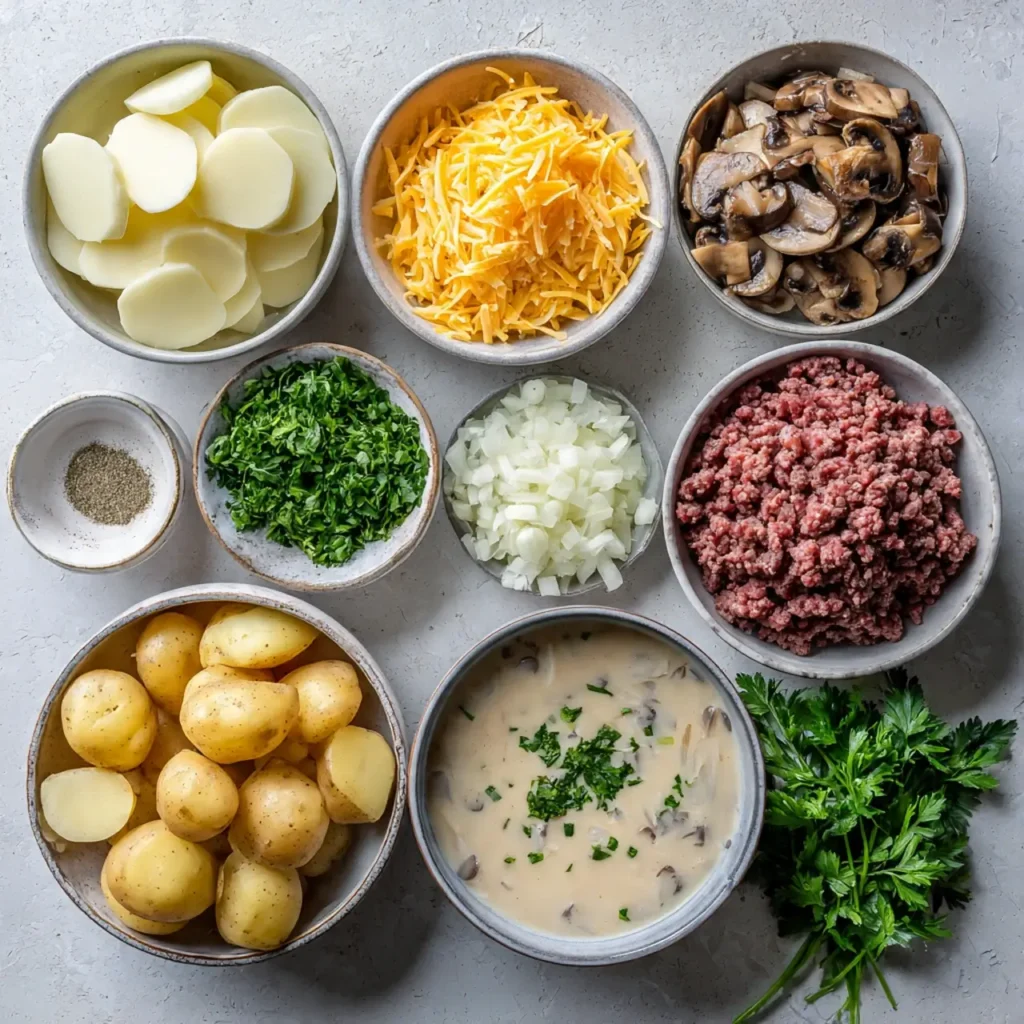 Slow Cooker Beef and Potato Casserole Ingredients