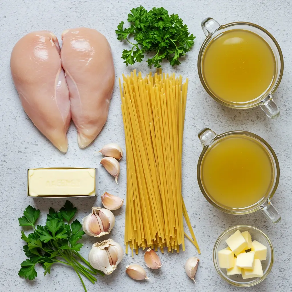 Garlic Butter Chicken Pasta ingredients