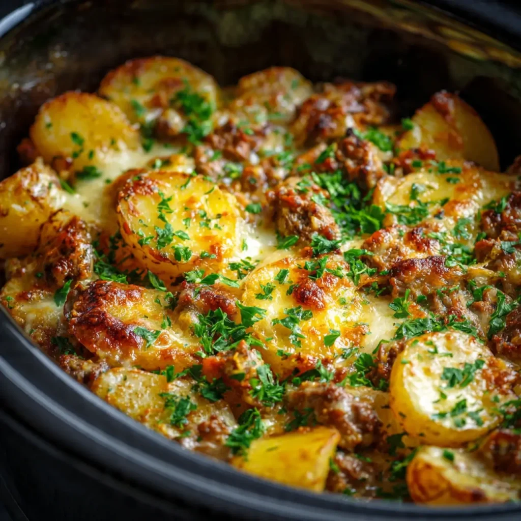 Slow Cooker Beef and Potato Casserole
