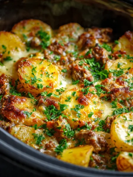 Slow Cooker Beef and Potato Casserole