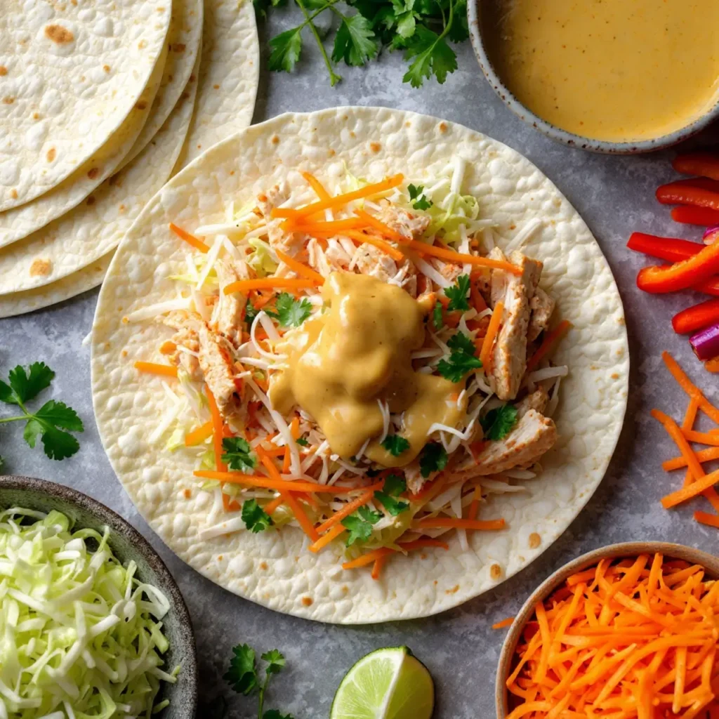 Rolling Thai Peanut Chicken Wrap