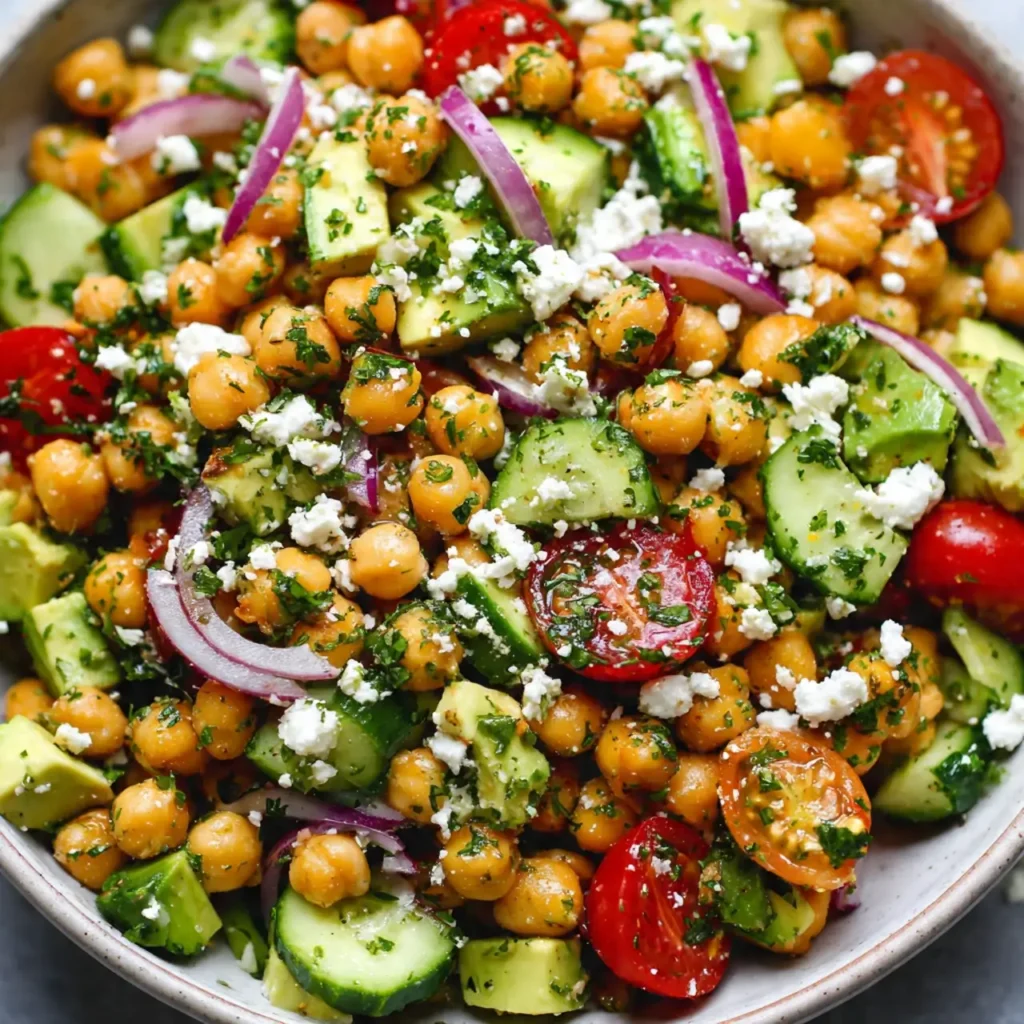 chickpea-feta-avocado-salad