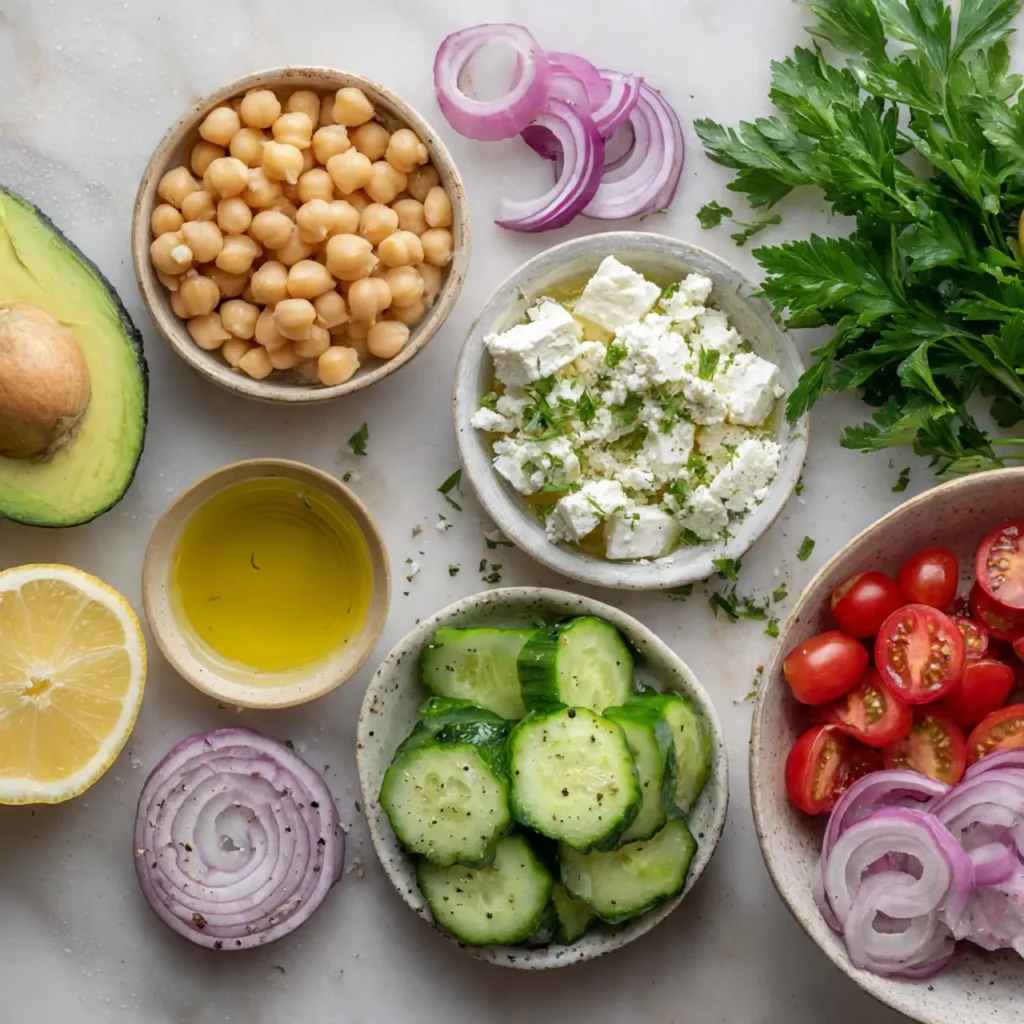 chickpea-feta-avocado-salad-ingredients