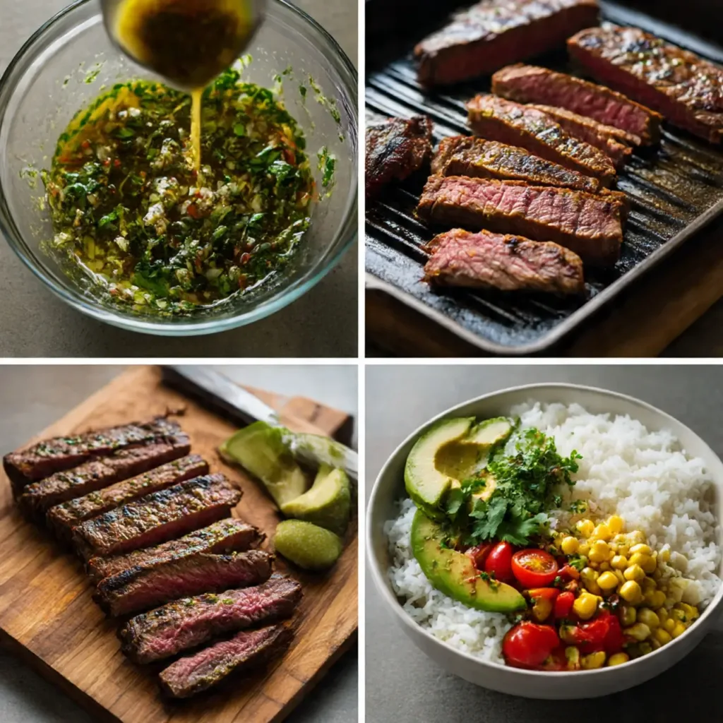 How to make cilantro lime steak bowls step-by-step