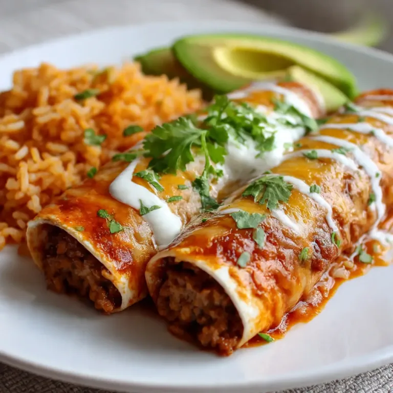 Easy Cheesy Ground Beef Enchiladas in Baking Dish