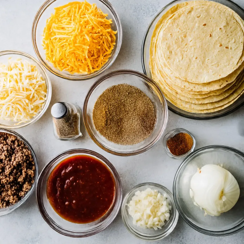 Ingredients for Ground Beef Enchiladas