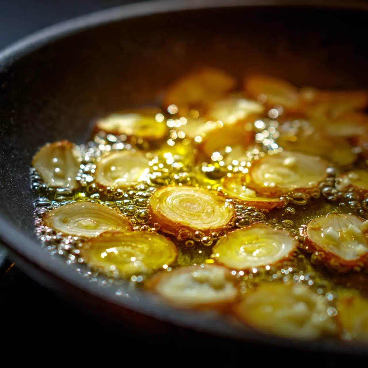 garlic-chili-saute Garlic and chili sautéing in oil