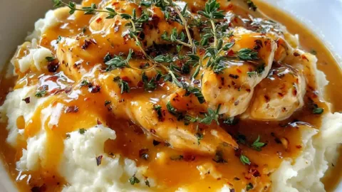 Chicken Gravy Over Mashed Potatoes