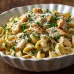 Crockpot Garlic Parmesan Chicken Pasta