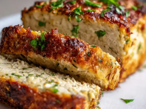 Garlic Parmesan Chicken Meatloaf