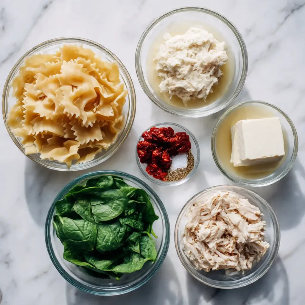 Lasagna soup ingredients flat lay