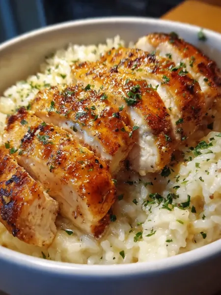 One Pan Creamy Parmesan Chicken And Rice