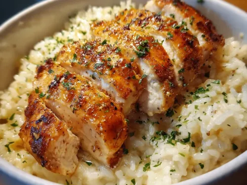 One Pan Creamy Parmesan Chicken And Rice