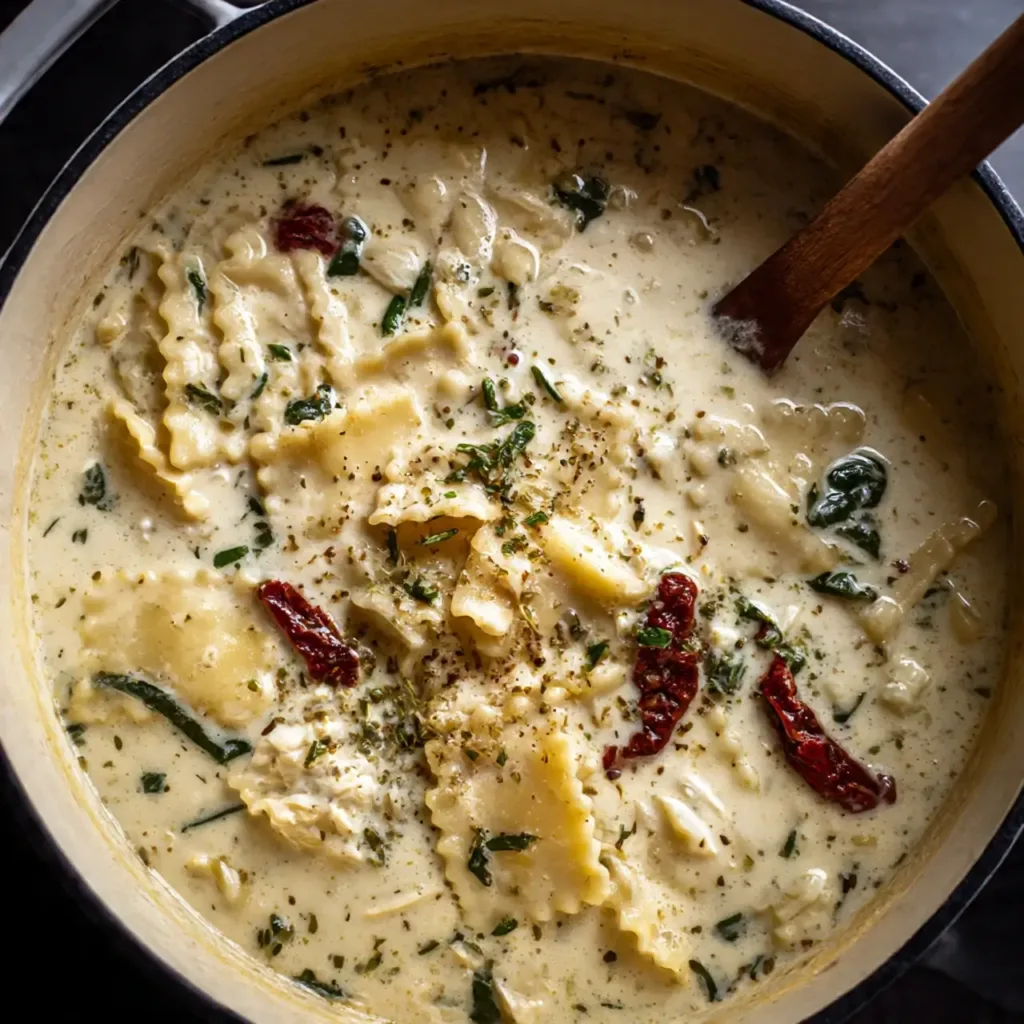 Sautéing meat and onions for lasagna soup