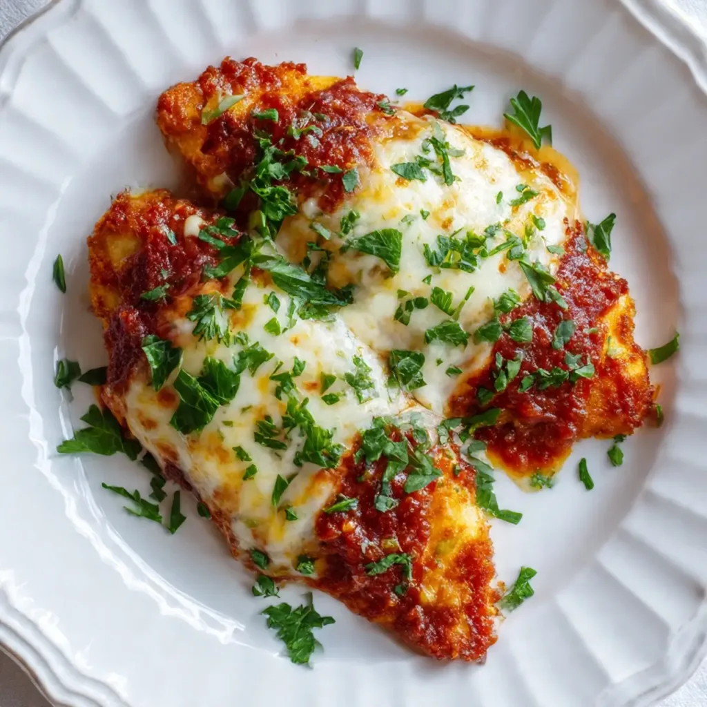 Served Healthy Chicken Parmesan