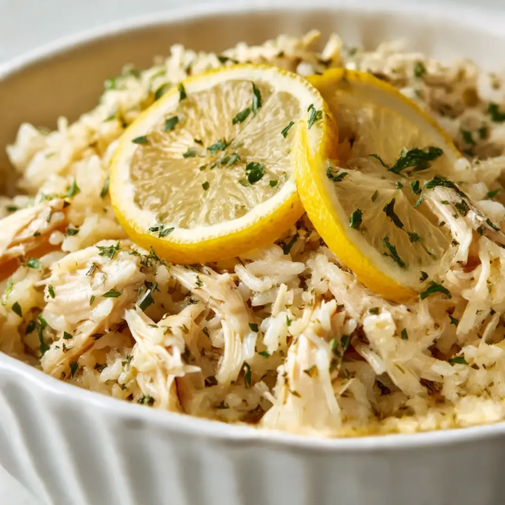 Slow Cooker Lemon Herb Chicken and Rice