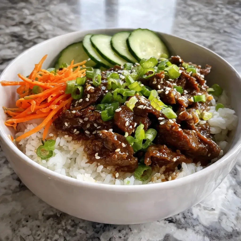 20-Minute Korean Beef Bowls with rice