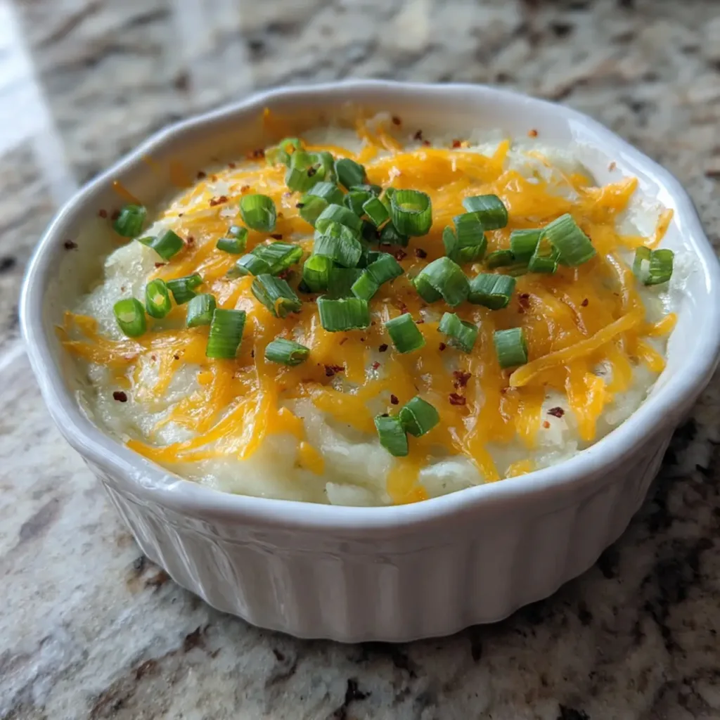 Bowl of loaded baked potato soup Crockpot style