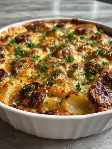 Cheesy Ranch Potatoes and Smoked Sausage Bak